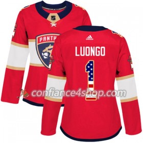 Adidas Maillot de Hockey Florida Panthers Roberto Luongo 1 2017-2018 Rouge USA Flag Fashion Authentic - Femme